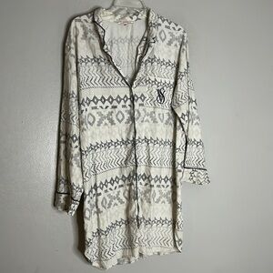 Victoria’s Secret southwest button-down long sleeve flannel sleep shirt large